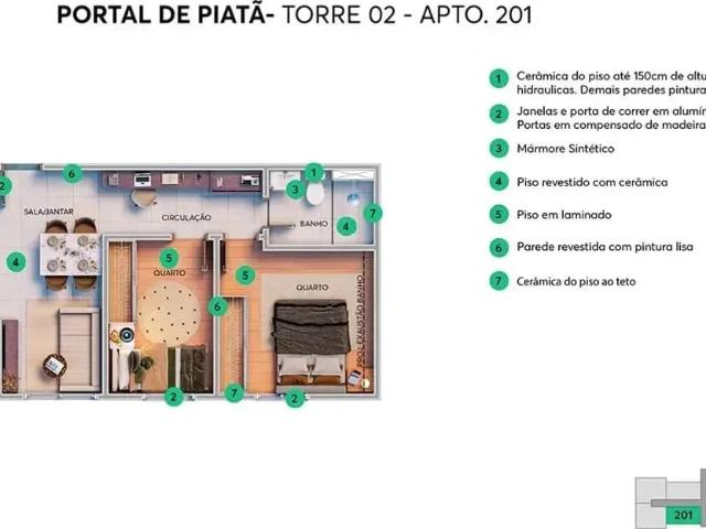 Apartamento para Venda em Salvador/BA Piatã 2 Quartos