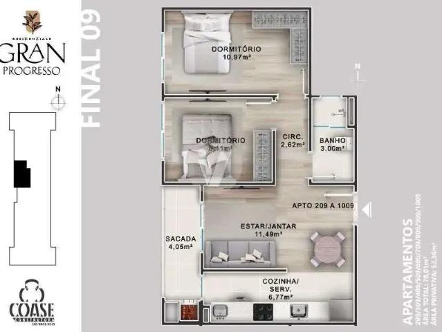 Apartamento para Venda em Santa Maria/RS Camobi 2 Quartos