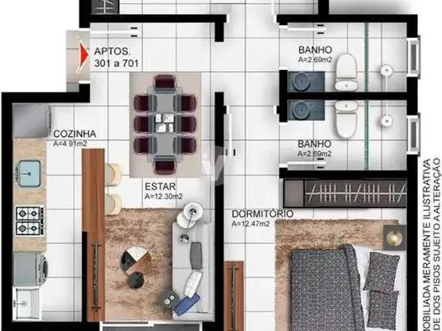 Apartamento para Venda em Santa Maria/RS Camobi 2 Quartos