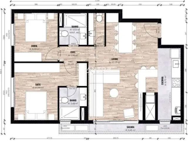 Apartamento para Venda em Santa Maria/RS Bonfim 2 Quartos