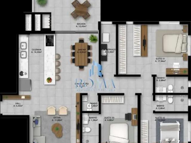 Apartamento para Venda em Santa Maria/RS Nossa Senhora das Dores 3 Quartos