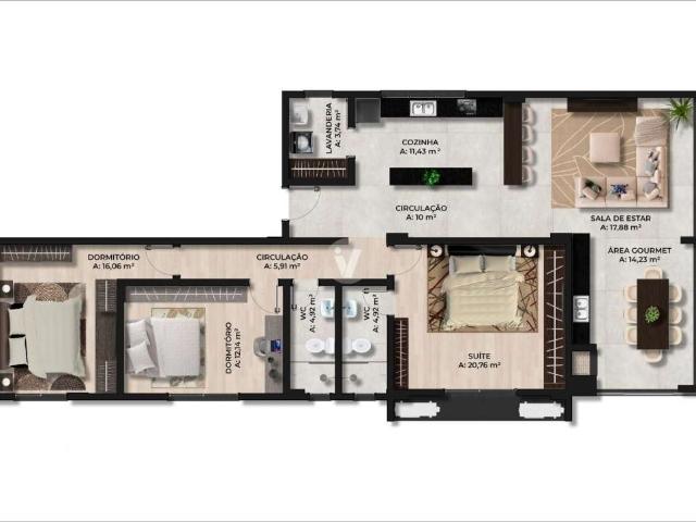 Apartamento para Venda em Santa Maria/RS Nossa Senhora de Fátima 3 Quartos