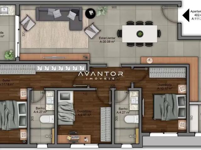 Apartamento para Venda em Santa Maria/RS Nossa Senhora de Fátima 3 Quartos
