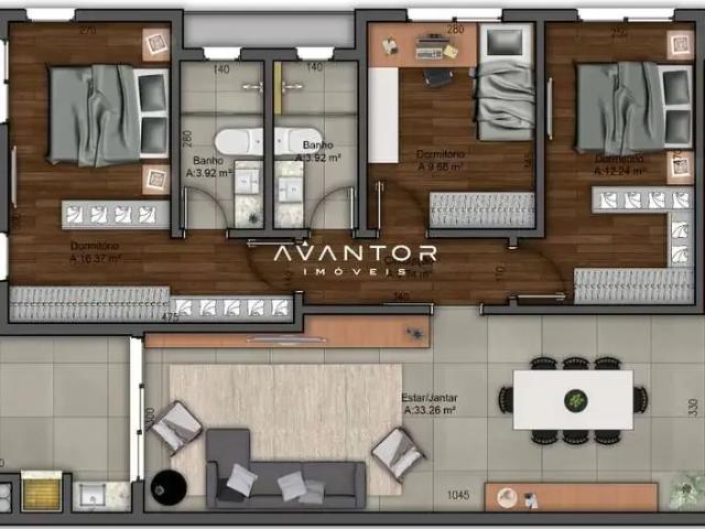 Apartamento para Venda em Santa Maria/RS Nossa Senhora de Fátima 3 Quartos