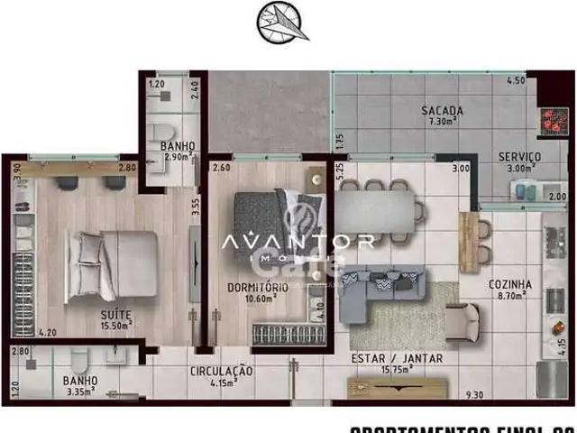 Apartamento para Venda em Santa Maria/RS Nossa Senhora de Fátima 2 Quartos