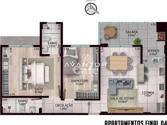 Apartamento para Venda em Santa Maria/RS Nossa Senhora de Fátima 2 Quartos