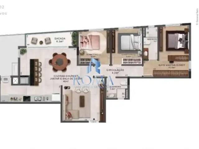 Apartamento para Venda em Santa Maria/RS Nossa Senhora de Lourdes 3 Quartos