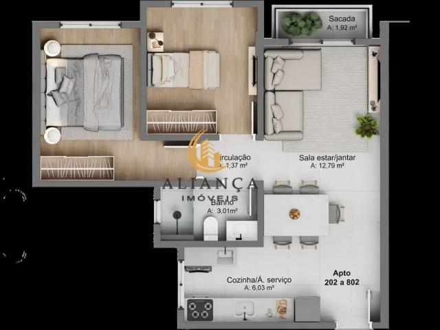 Apartamento para Venda em Santo Amaro da Imperatriz/SC São Francisco de Assis 2 Quartos