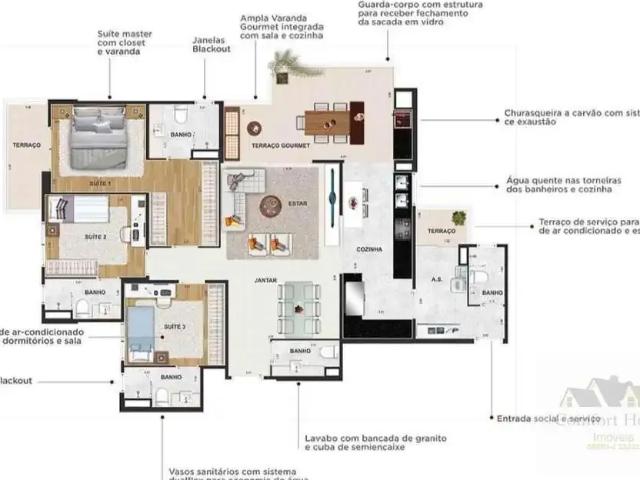 Apartamento para Venda em Santo André/SP Vila Assunção 3 Quartos