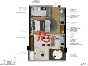 Apartamento para Venda em Santos/SP Boqueirão 1 Quartos