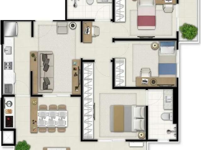 Apartamento para Venda em Santos/SP Encruzilhada 3 Quartos