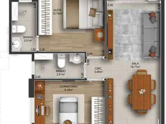 Apartamento para Venda em Santos/SP Gonzaga 2 Quartos