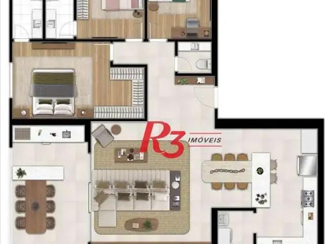 Apartamento para Venda em Santos/SP Ponta da Praia 3 Quartos