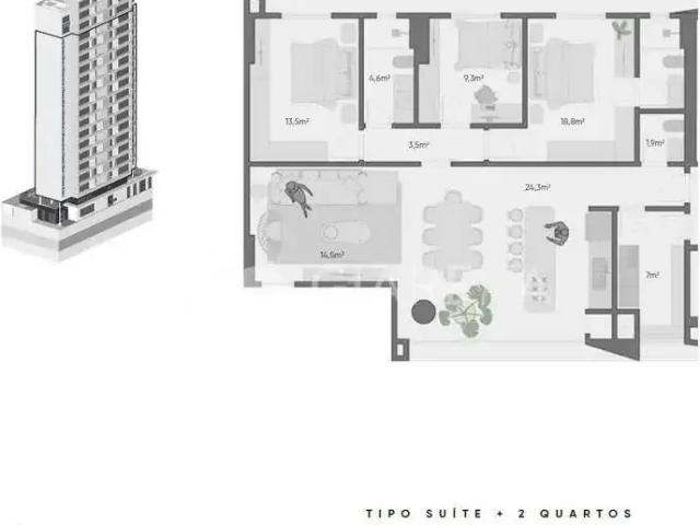 Apartamento para Venda em Toledo/PR Vila Industrial 2 Quartos