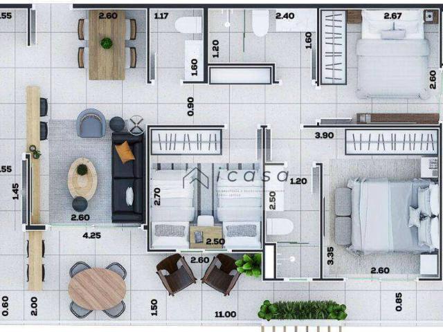 Apartamento para Venda em Ubatuba/SP Itaguá 3 Quartos