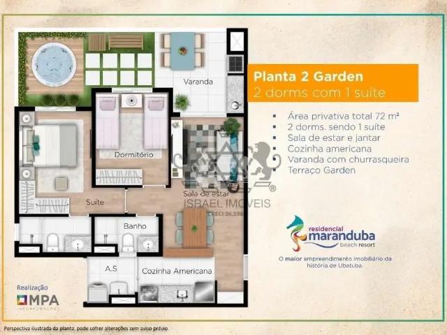 Apartamento para Venda em Ubatuba/SP Sapé 2 Quartos