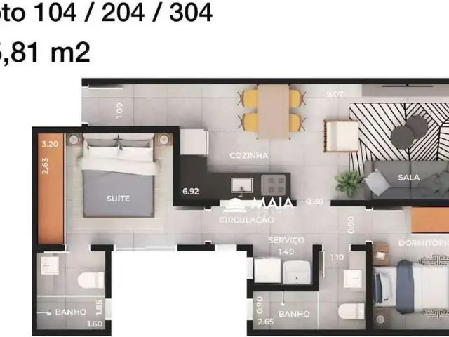 Apartamento para Venda em Uberaba/MG Santa Maria 2 Quartos