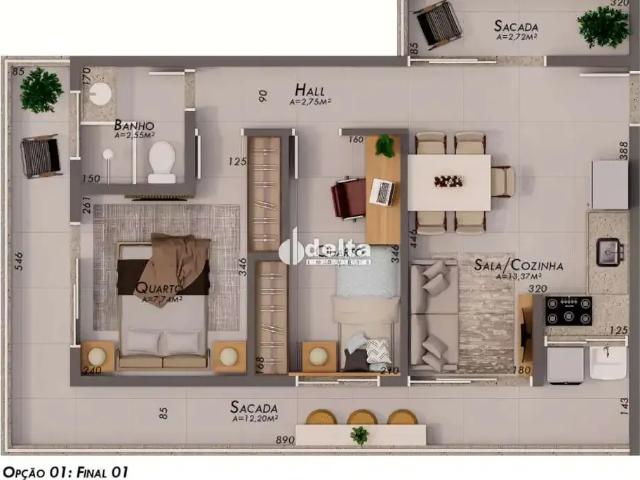 Apartamento para Venda em Uberlândia/MG Umuarama 2 Quartos