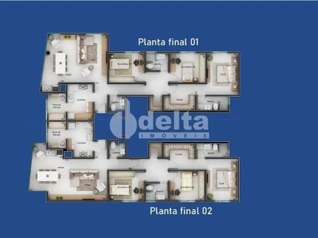 Apartamento para Venda em Uberlândia/MG Copacabana 3 Quartos