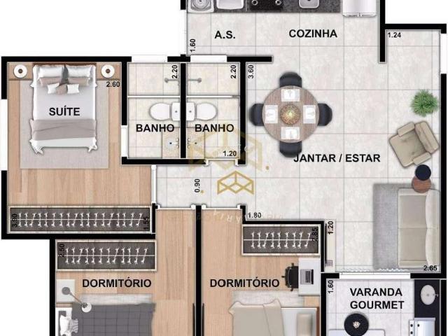 Apartamento para Venda em Valinhos/SP Jardim Panorama 3 Quartos