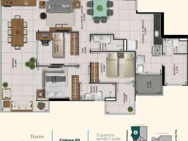 Apartamento para Venda em Vila Velha/ES Itapoa 3 Quartos