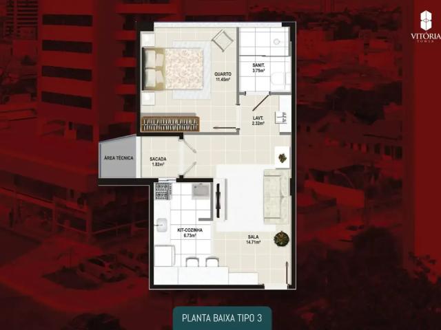 Apartamento para Venda em Vitória da Conquista/BA Recreio 1 Quartos