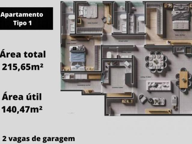 Apartamentos na planta de 3 suítes em Umuarama, Avenida Rotary. Alto padrão, área de lazer completa