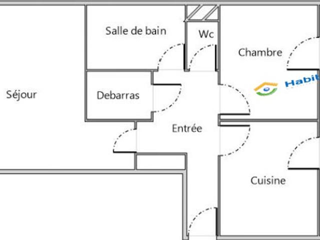Appt de type 2 avec balcon # bourg # disponible mi juillet