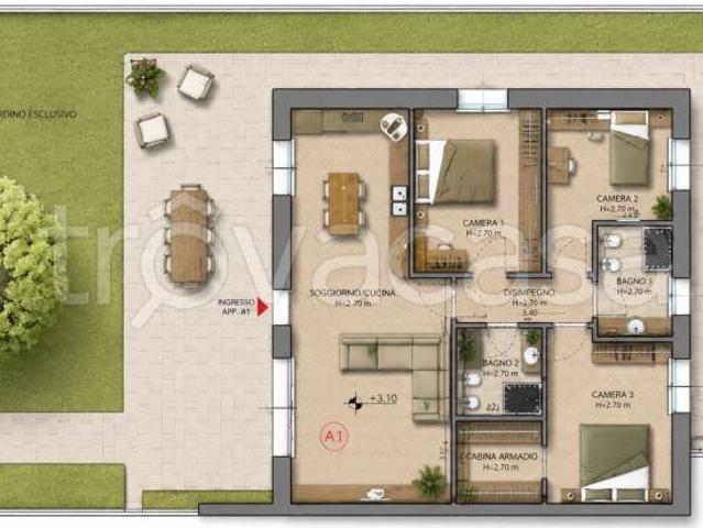 Appartamento in vendita a Villa d'Almè via San Faustino