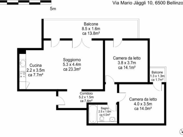 Appartamento in zona tranquilla senza cauzione