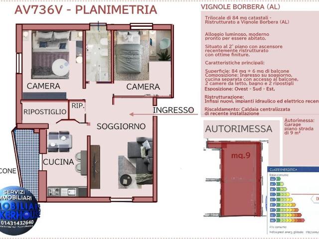 Appartamento trilocale 86mq