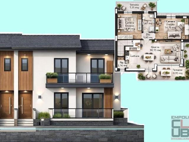 Appartamento trilocale 80mq