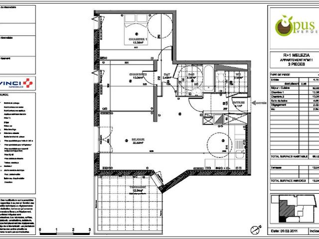 appartement3 pièce s 68.12 m2