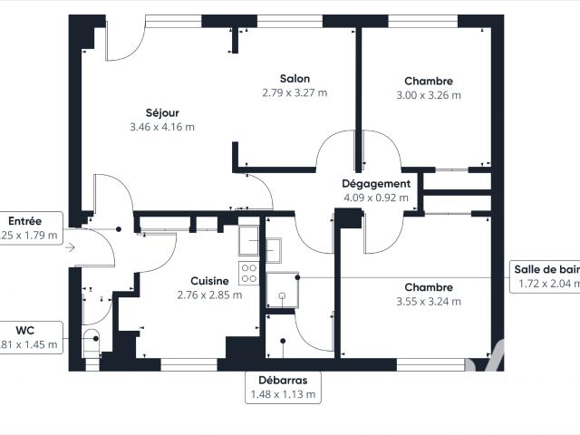 Appartement 4 pièces, 67 m² à louer à La Roche sur Yon 85000