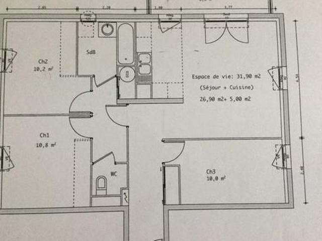 Appartement 4 pièces, 73 m² à louer à Saint Maximin 60740