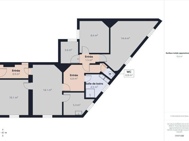 Appartement 4 pièces 72 m²