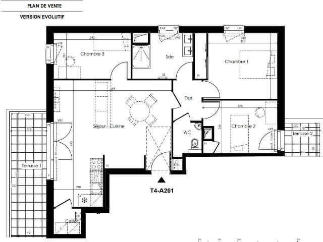 Appartement 4 pièces 77 m²