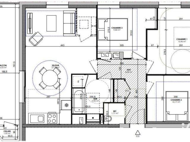 Appartement 4 pièces 77 m²