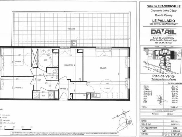 Appartement 4 pièces 77 m²