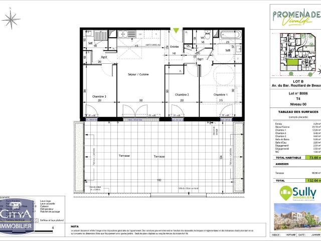 Appartement 4 pièces 74 m²