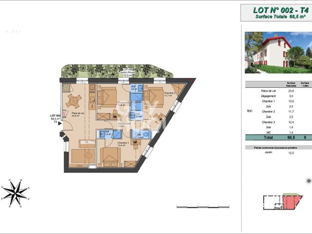 Appartement 4 pièces 75 m²