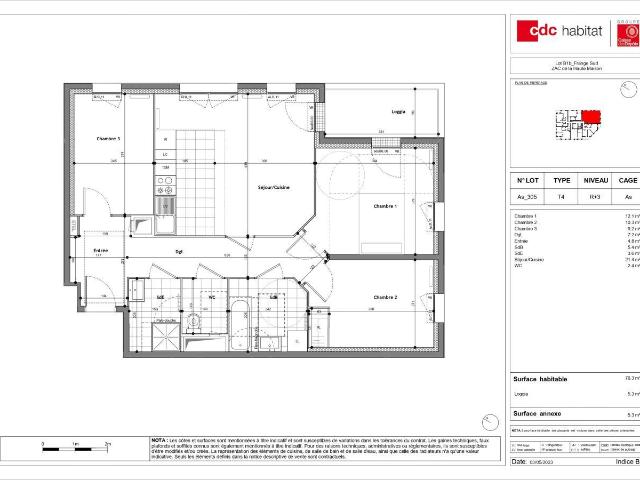 Appartement 4 pièces 76 m²