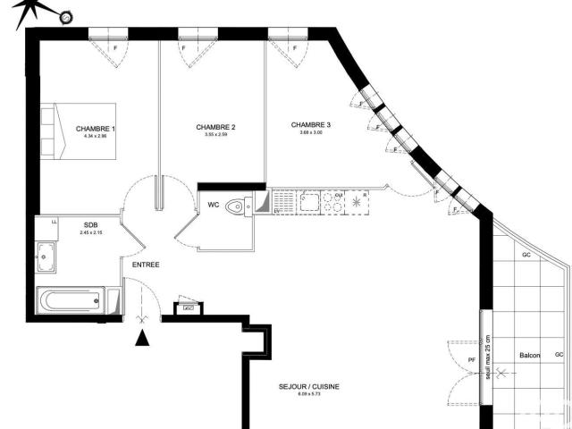 Appartement 4 pièces 78 m²