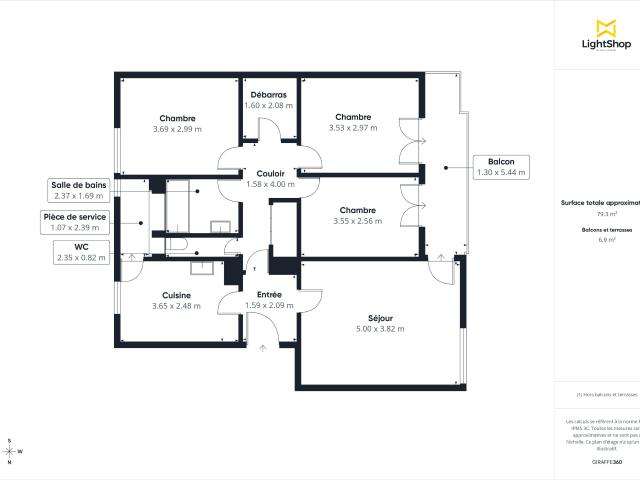 Appartement 4 pièces 79 m²