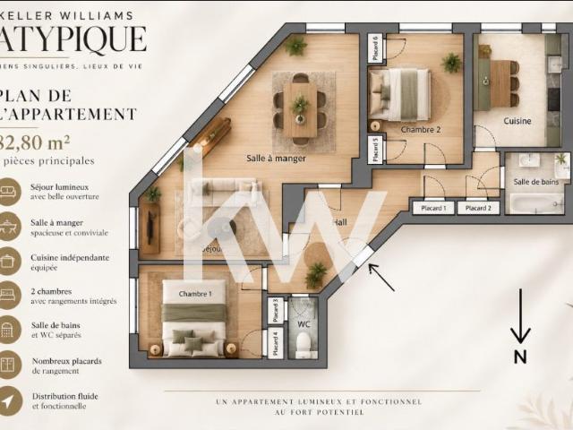 Appartement 4 pièces 83 m²