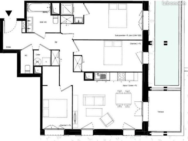 Appartement 4 pièces 83 m²