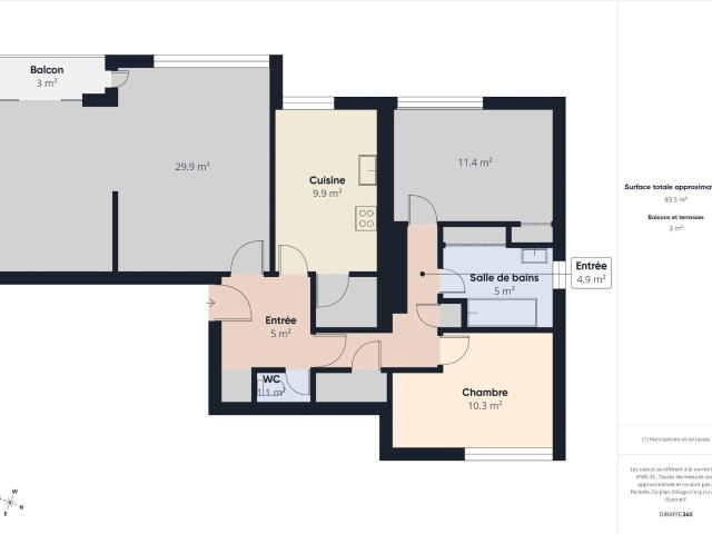 Appartement 4 pièces 83 m²