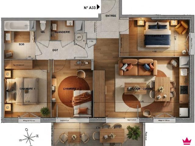 Appartement 4 pièces 80 m²