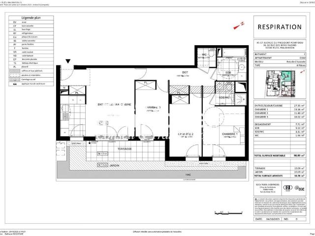 Appartement 4 pièces 80 m²