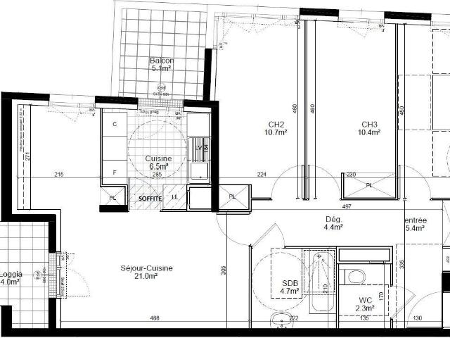 Appartement 4 pièces, 81 m² à louer à Aubervilliers 93300